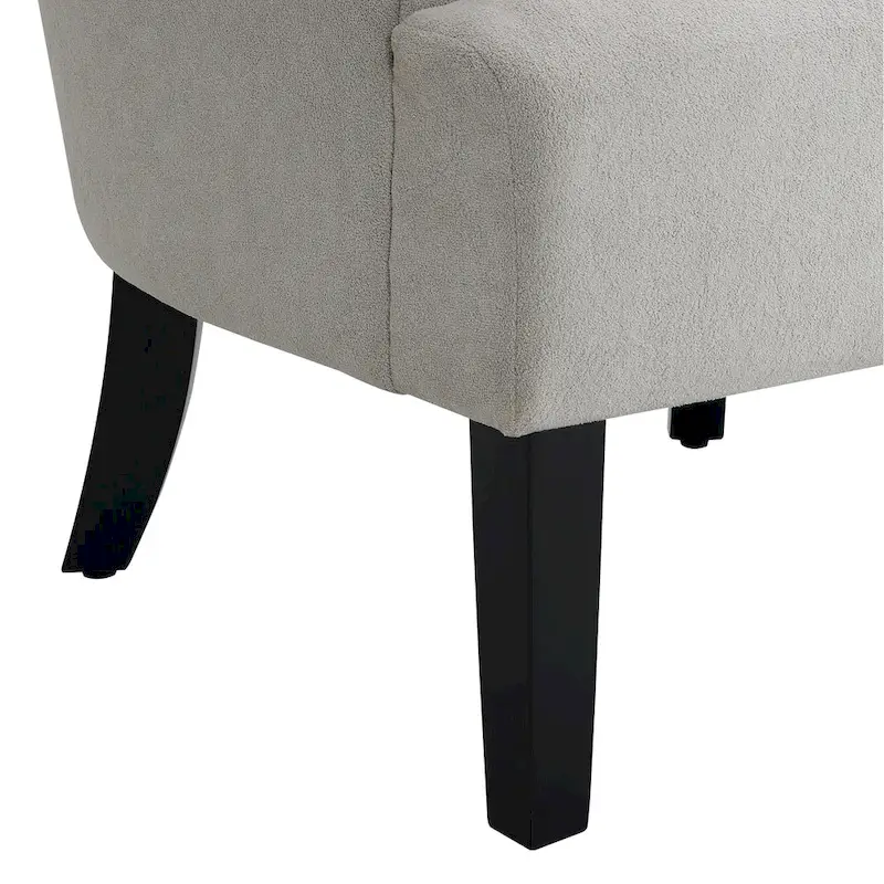 Grey Modern 29 Upholstered Arm Chair with High-Density Foam and Channel Back