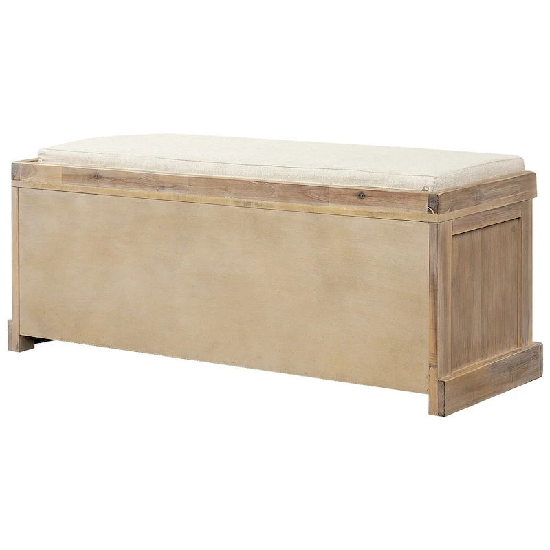 Entryway Bench with 3 Removable Rattan Baskets