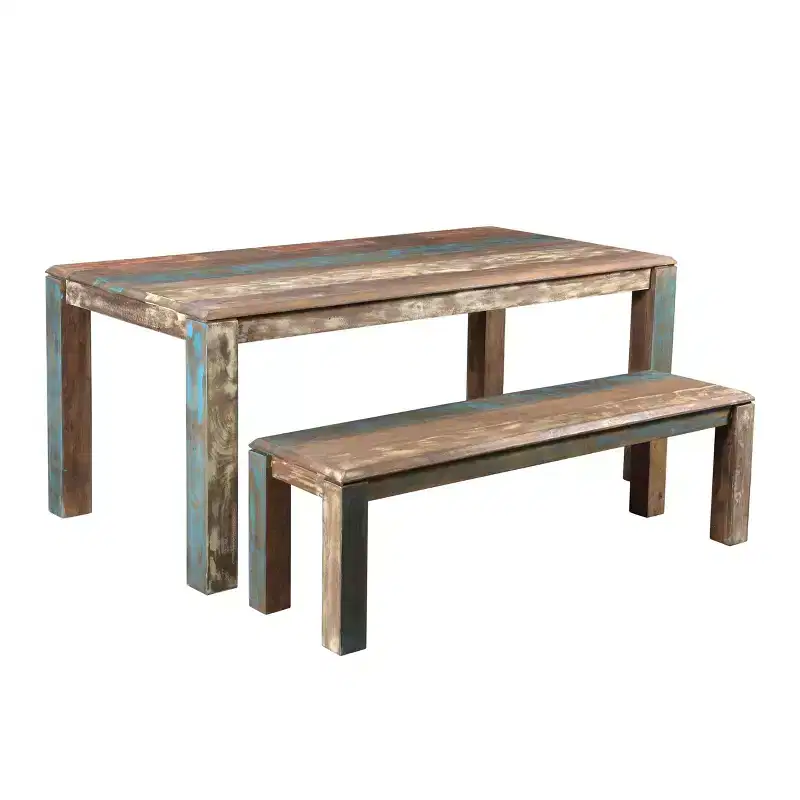60" Old Reclaimed Wood Bench Brown - Timbergirl: Rustic Rectangle Dining Bench, Seats 1, Dry Dust Care