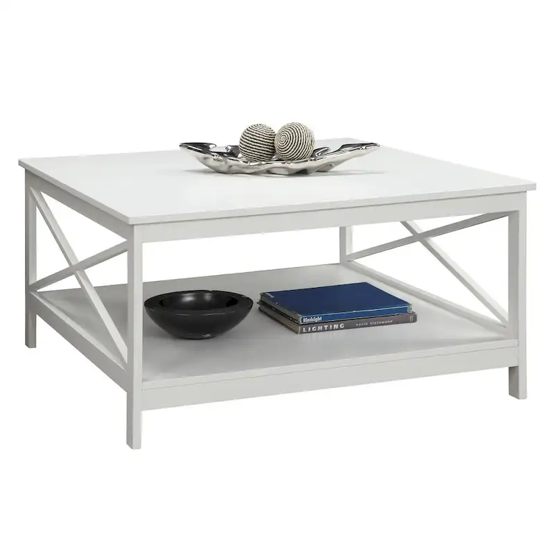 Convenience Concepts Oxford 36 Square Coffee Table with Shelf