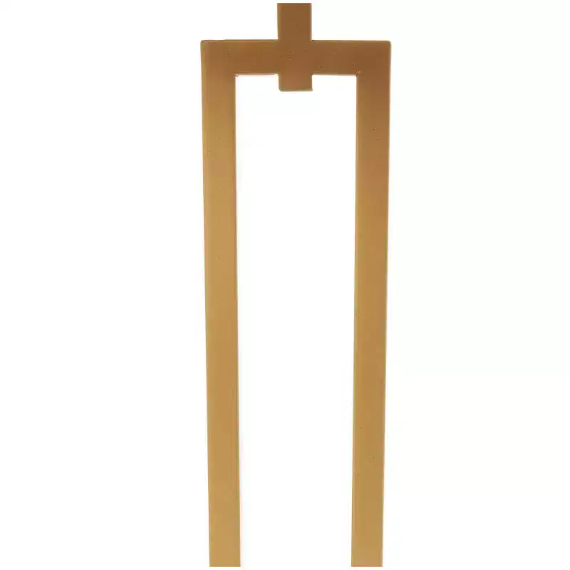 Olivia & May Marble Geometric Accent Table with Gold Metal Rectangular Stand White: Elegant Iron Pedestal Base