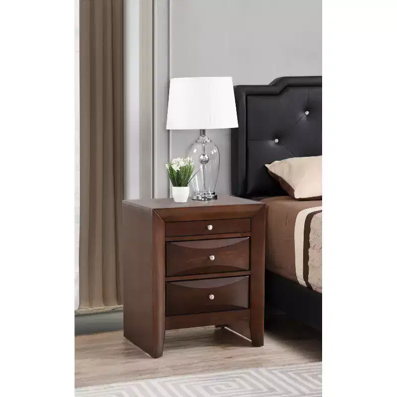 Rectangle Cherry Wood Nightstand For Living Room and Bedroom