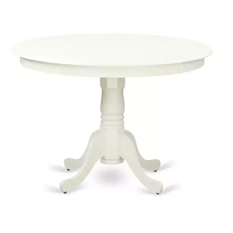 HomeStock HLKE5-LWH-W 5PC Round Linen White Dining Set