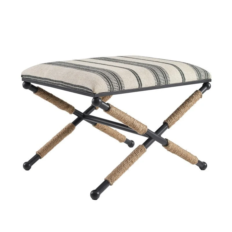 Accent Stool with X-Frame Metal Legs