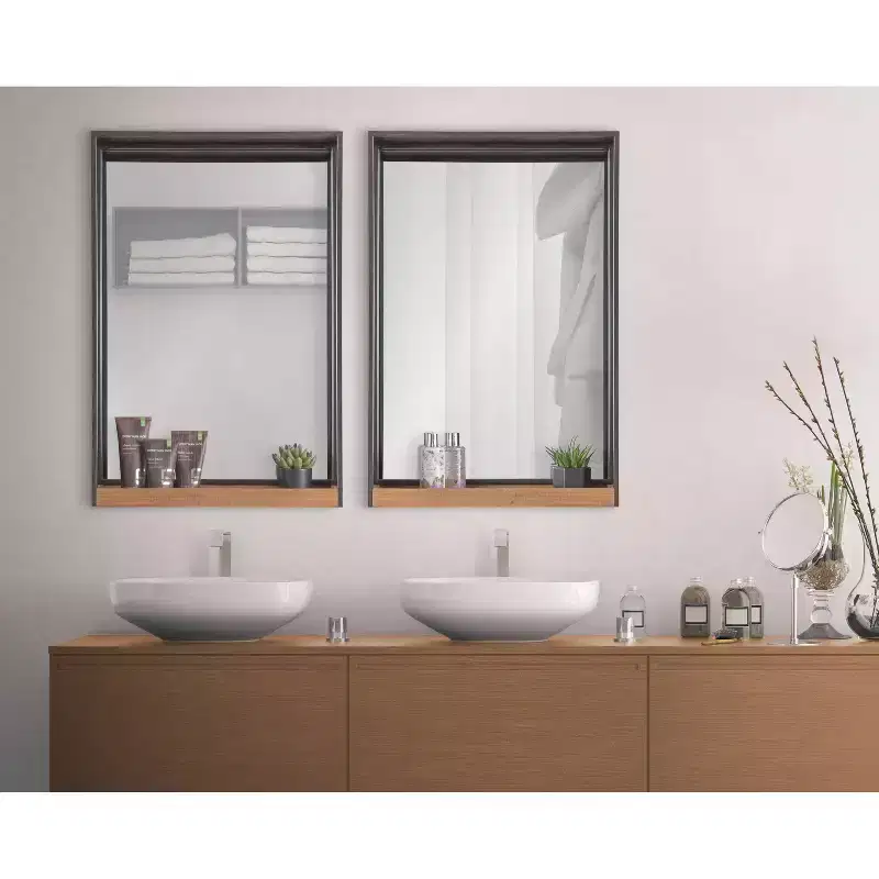 Functional Wall Mirror Rustic Brown