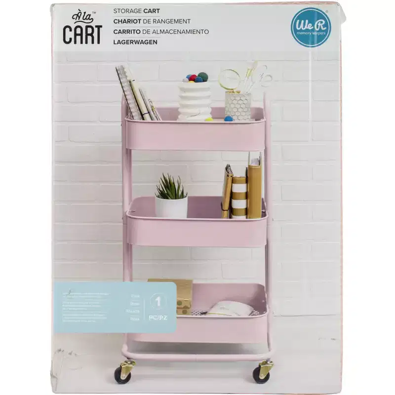 We R A La Cart Storage Cart With Handles-Pink