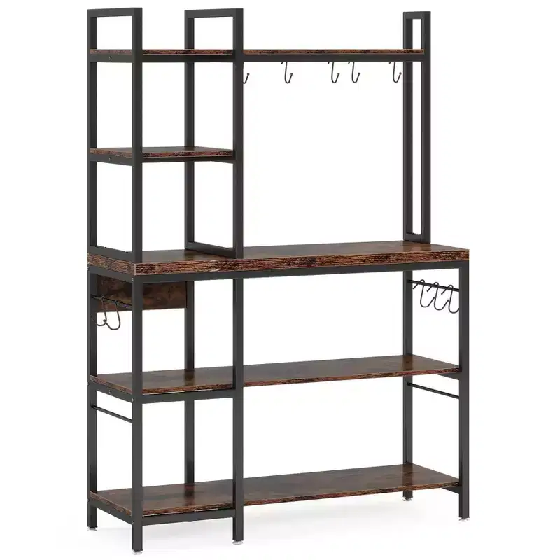 LITTLE TREE 5 Tier 43" Bakers Rack Brown/Black