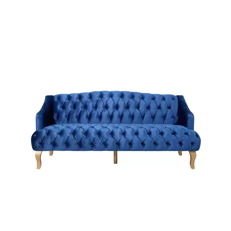 Christopher Knight Home Thomas 72.76'' Mid-Century Modern Velvet Upholstered 3-Seater Sofa with Curved Wooden Legs