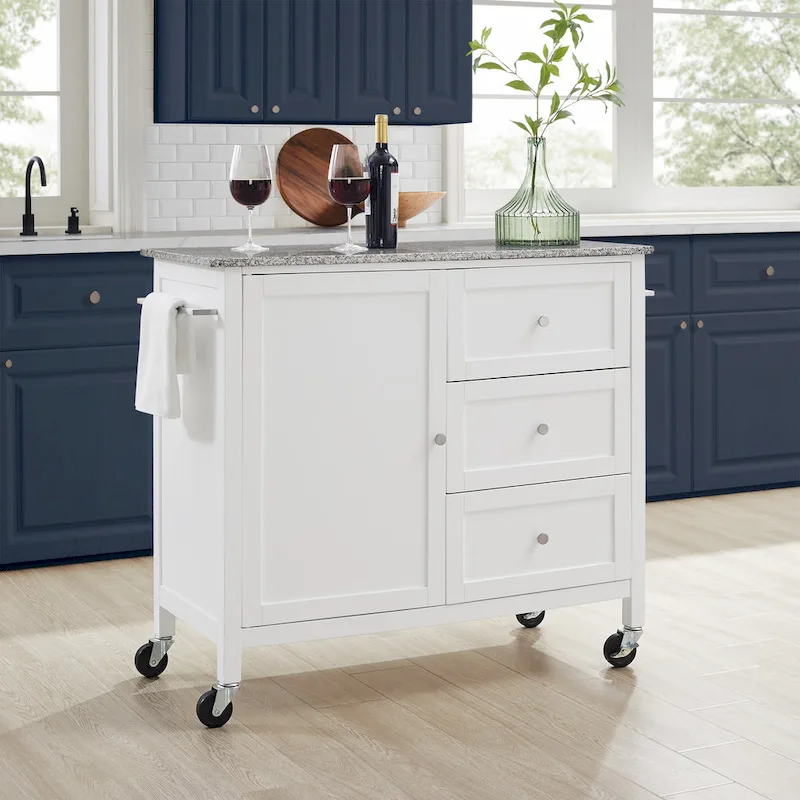 Granite Top Kitchen Island/Cart - 18.13d x 42.13w x 37.5h