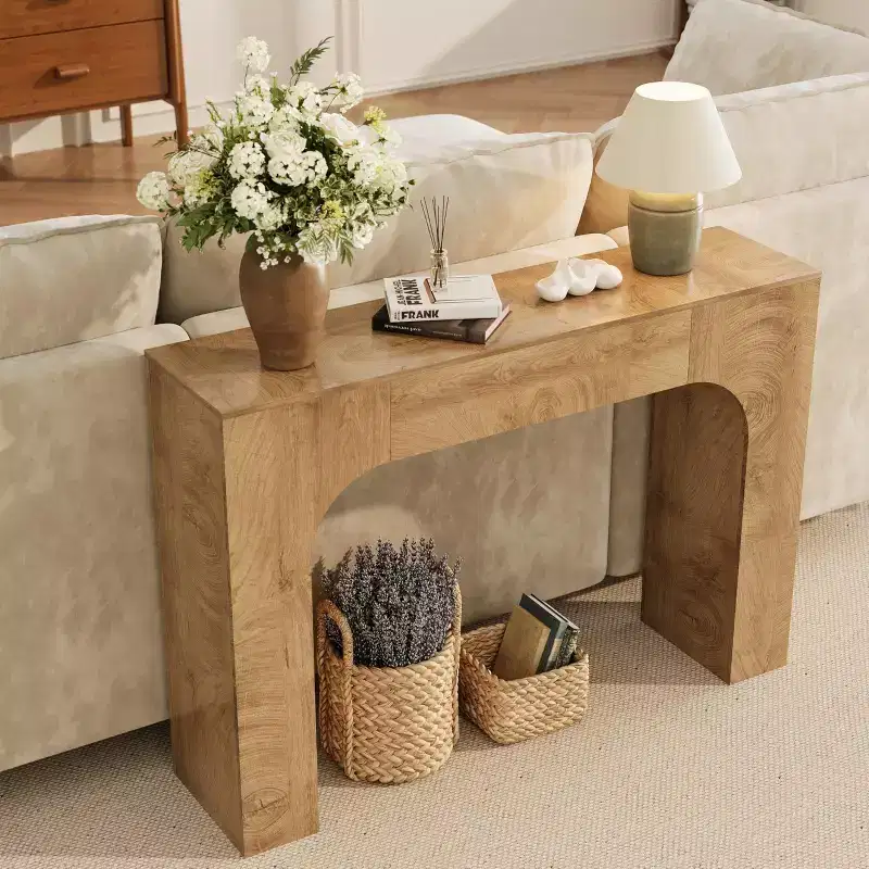 Farmhouse Console Table - Narrow Wood Entryway Sofa Table Behind Couch, Slim Rustic Hallway Furniture for Living Rooms, Foyers, and Apartments