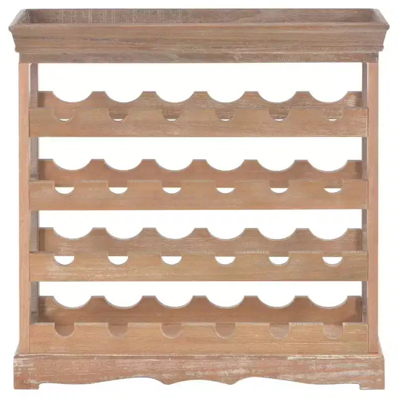 Wine Rack Wine Bottle Holder with Top Tray Floor Wine Cabinet Organizer, Engineered Wood