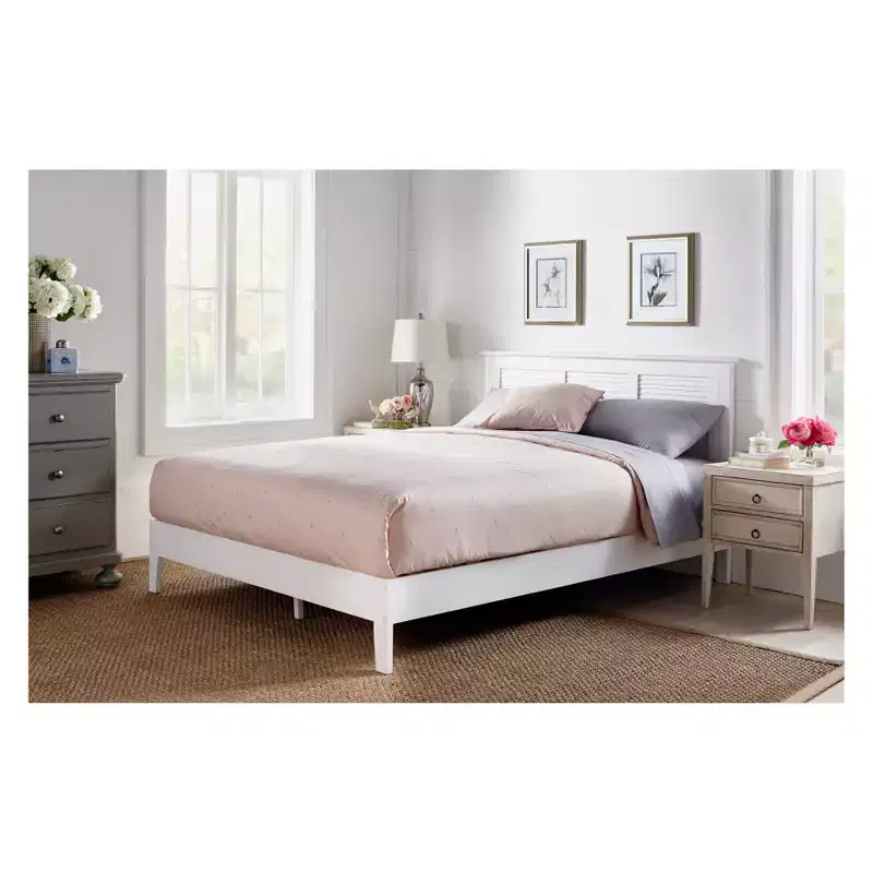 Buylateral Emerie Transitional Queen Platform Bed White