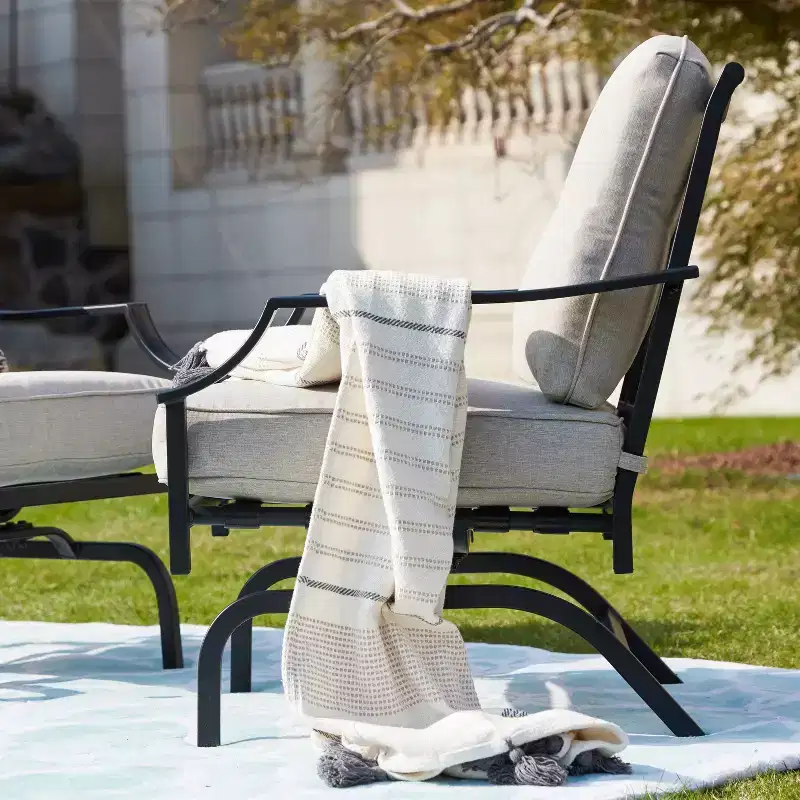 2pk Steel Patio Accent Chairs - Lokatse