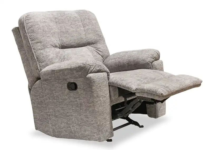 Made in Canada 40 Chenille Fabric Glider Reclining Chair - Dove Grey