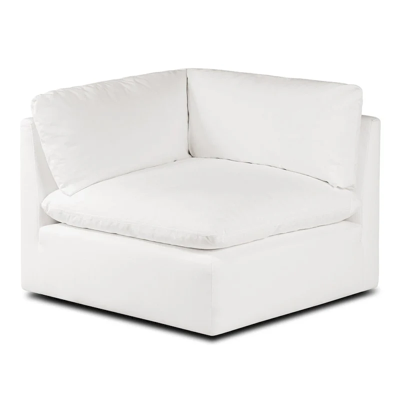 Poly and Bark 4-Seat Davos Modular L-Sectional in Cotton White