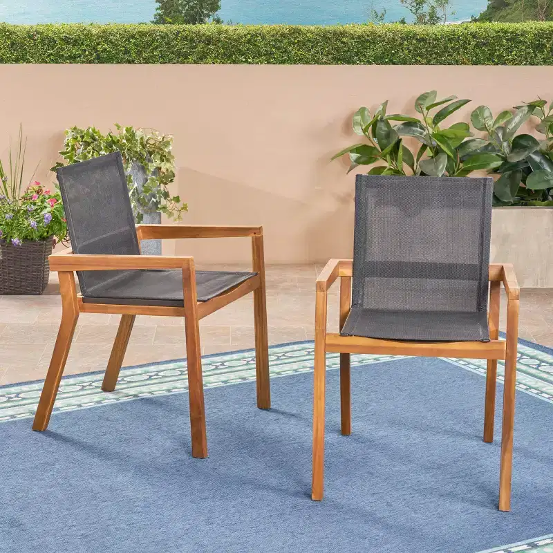 MAYEERTY Set of 2 Dining Chairs Sturdy Frame Comfortable Seating for Dining Room Kitchen