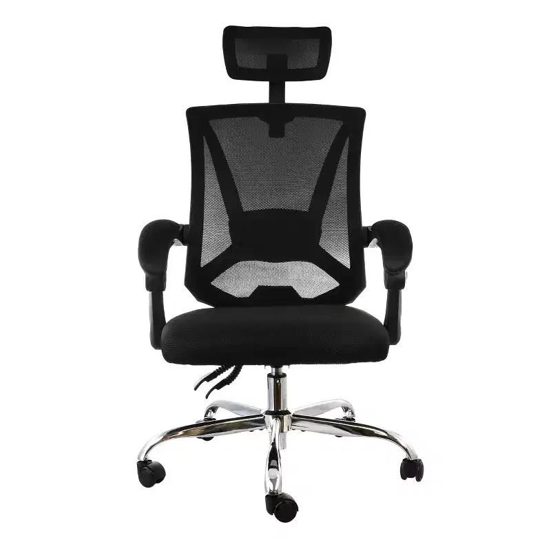 Elama Full Back Mesh Adjustable Office Chair with Headrest in Black