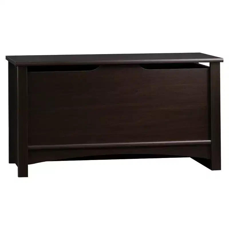 Shoal Creek Storage Chest with Lid Stay Safety - Jamocha Wood - Sauder