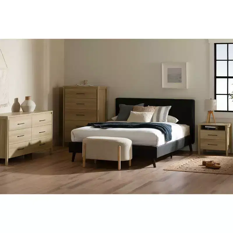South Shore Gravity 5 Drawer Chest Natural Ash: Vertical Storage, Laminate Finish, Bedroom Furniture