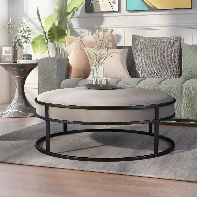 39.5  Round Cushioned Ottoman -