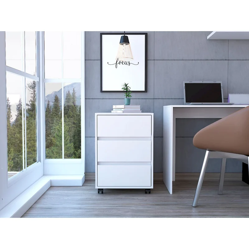 3-Drawer Wood Filing Cabinet – Home Office Document Storage for Letter & Legal Size Files