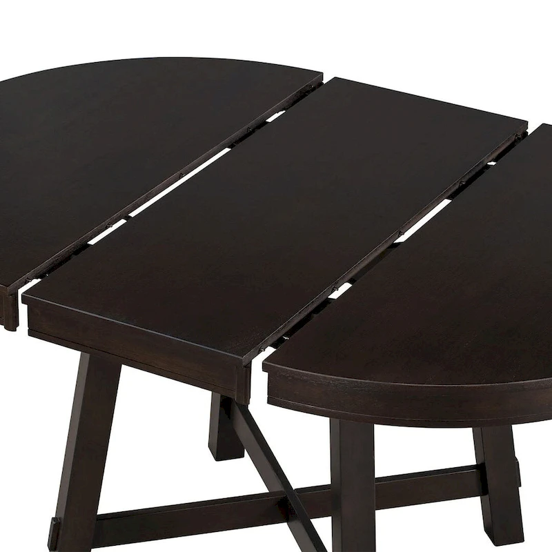 5 PCS Farmhouse Dining Table Set of 4 Chairs, Extendable