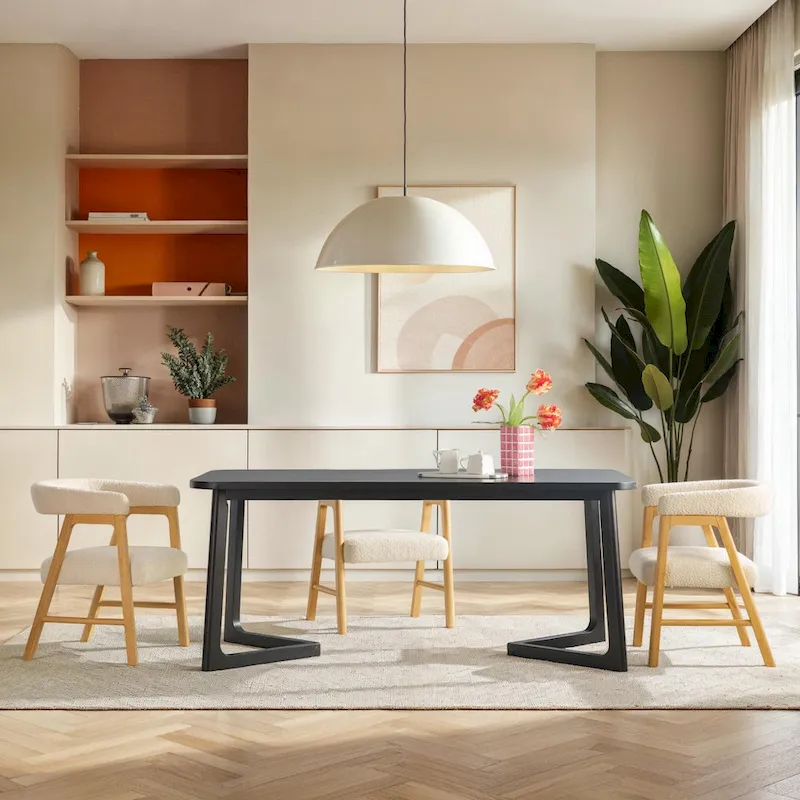 Middlebrook Modern Solid Wood Dining Table with Geometric Legs