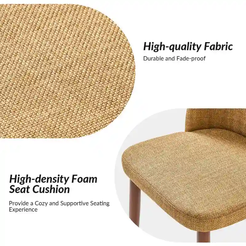 Melisa Upholstered Solid Wood Dining Chair Set of 6 by HULALA HOME