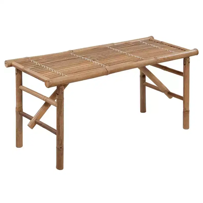 vidaXL Garden Bench Natural Bamboo Bamboo Medium Foldable Garden Bench