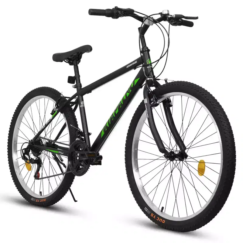 Okak 24IN Carbon Steel Frame Mountain Bike, 21-Speed Kids Bike with Dual V-Brake and Ergonomic Saddle, Bicycle for Commuting, Travel