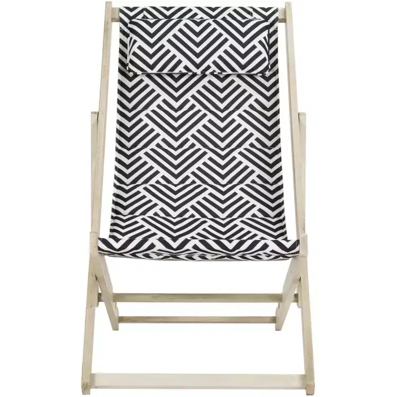 Rive Sling Chair W/ Cushion Indoor/Outdoor - PAT7039 - Navy/White - Safavieh