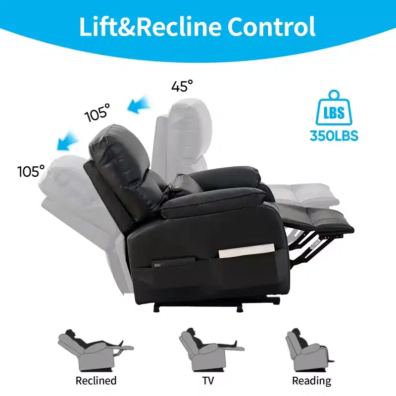 Power Lift Recliners Chair with Vibration Massage Heating,8 Points MessageRecling Degrees,Storage,Cup Holder