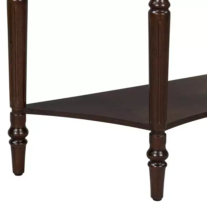 Polibi Farmhouse Crescent Entry Console with Drawer & Shelf