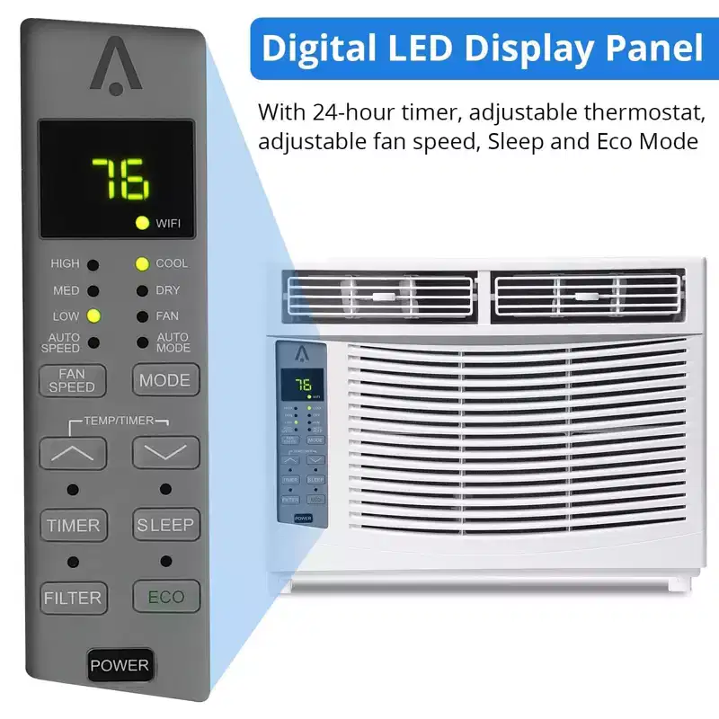 6000BTU Window Air Conditioner Units - Up to 250 Sq.Ft. 115V Air Conditioner Window Unit With Remote