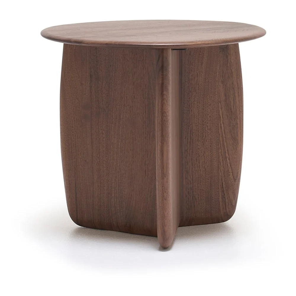 Organic Solid Timber Side Table with Natural Stone-Inspired Irregular Form for Living Rooms