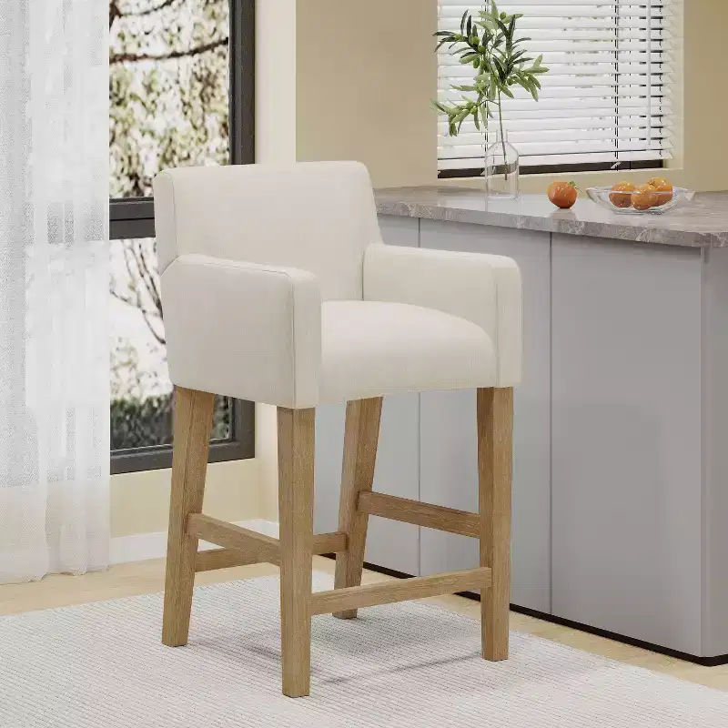 Bar Stool Upholstered Counter Stool Dining Chair Pub Stool -ModernLuxe