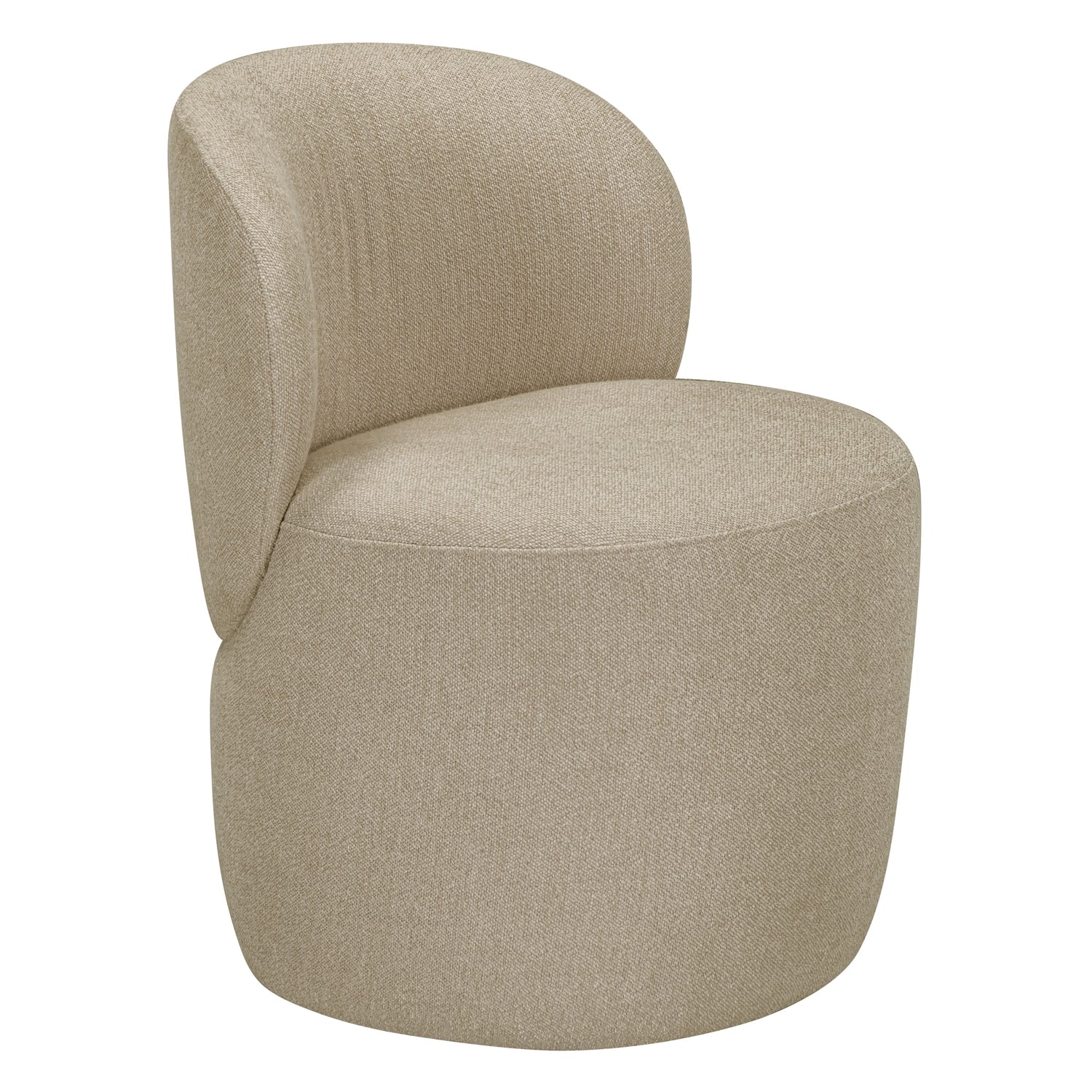 Petite Fully Upholstered Lounge Chair with Pleated Backrest for Living & Dining Rooms