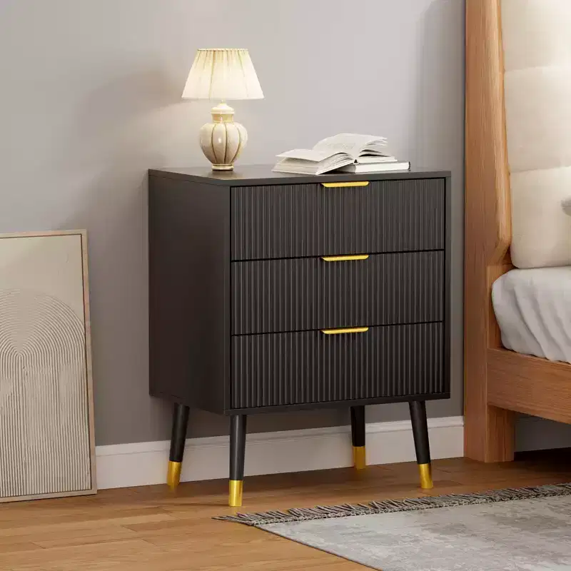 Modern Fluted 3-Drawer Dresser, 35
