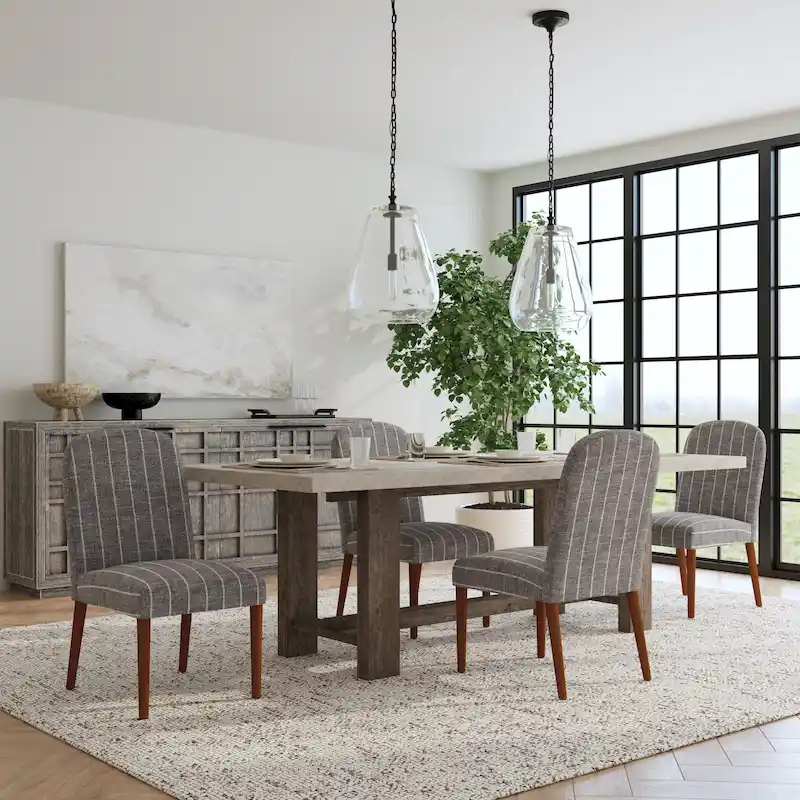 HomePop Rounded back Upholstered Dining chair-Single Pack