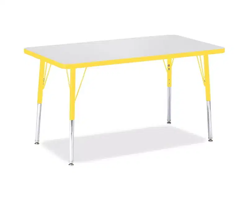 Jonti-Craft Berries Adult Height Color Edge Rectangle Table (24 x 36) in Yellow
