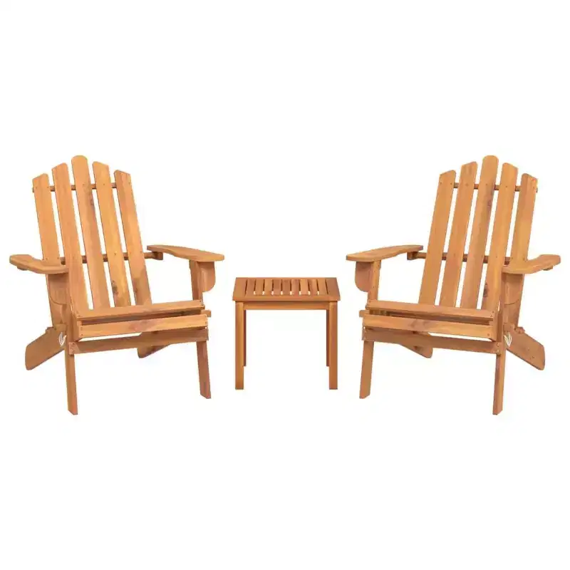 vidaXL Patio Furniture Set Folding Adirondack Chair Set Solid Wood Acacia