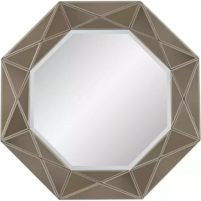 Possini Euro Design Possini Euro Aubrey 33 x 33 Champagne Beveled Wall Mirror