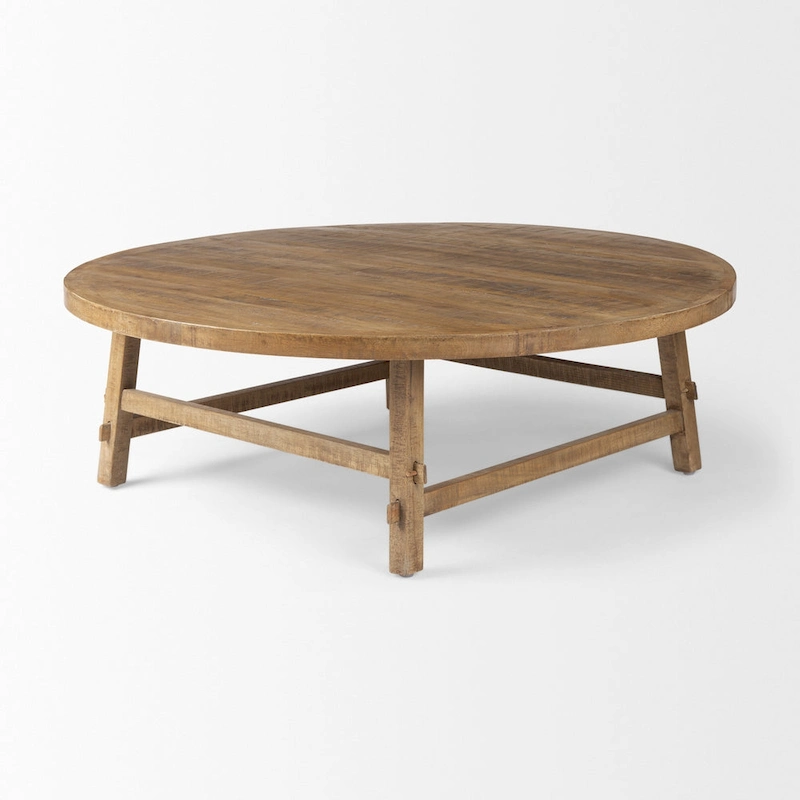 Rosie Medium Brown Solid Wood 48 Round Coffee Table - 48L x 48W x 16H