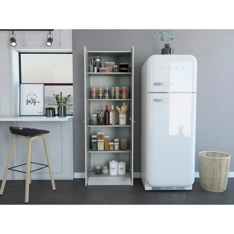 23.6 in. W x 71.1 in. H Freestanding Linen Cabinet with 5 Shelves