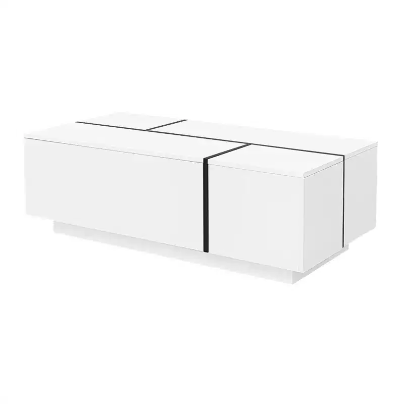CLIHOME 47.2-72.7 Extendable Coffee Table, Multi-Functional Coffee Table with 2 Hidden Storage Space and 2 Drawers
