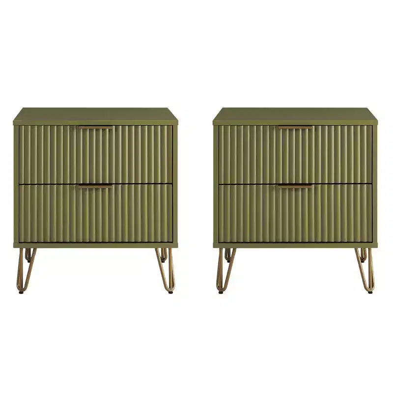 Dumbo 2 Drawer Nightstands Olive Green
