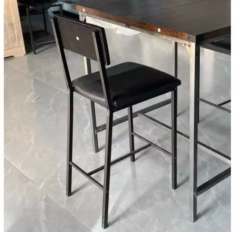 Upholstered Bar Stools - Iron & Sponge Leather Padding