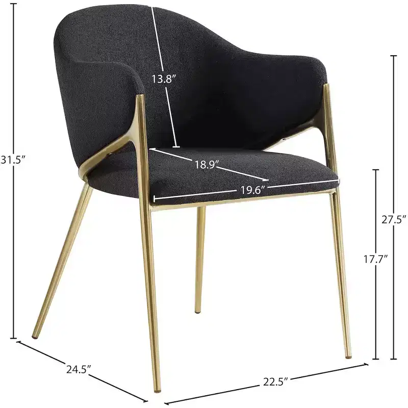 Meridian Furniture,Nial Boucle Fabric Dining Chair, Set of 2