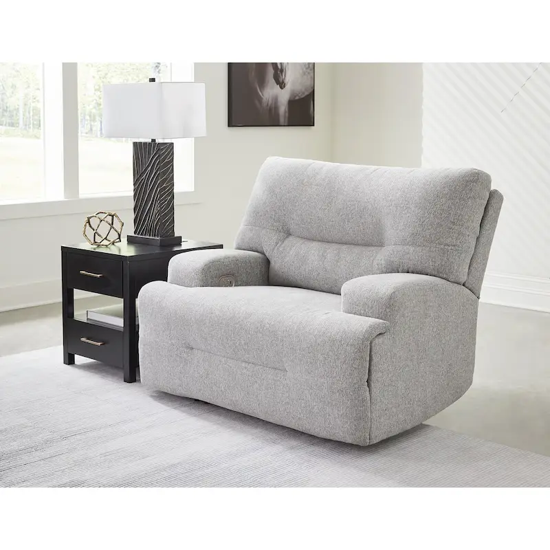 Acklen Place Wide Seat Power Recliner – Upholstered Living Room Recliner Chair