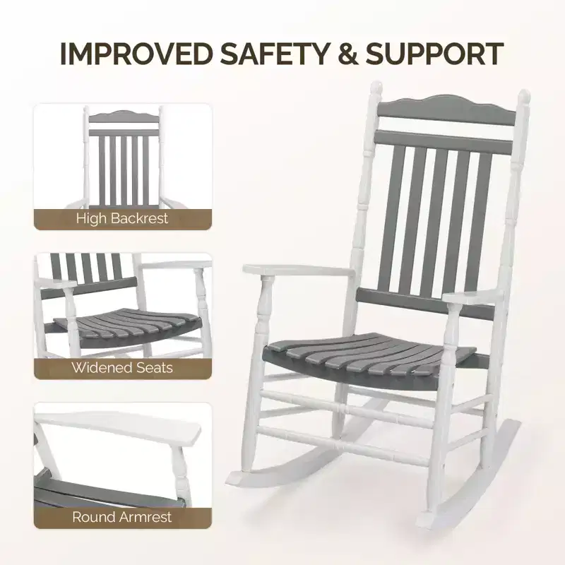 Karl Home | Classic Solid Wood Patio Rocking Chair